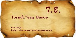 Tormássy Bence névjegykártya