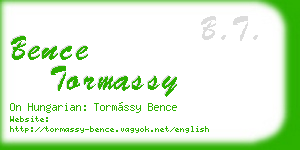 bence tormassy business card