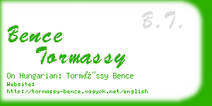 bence tormassy business card